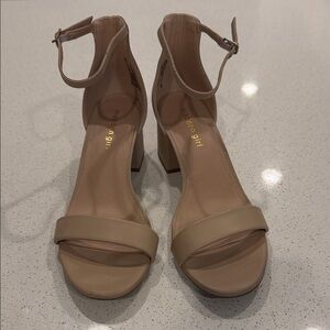 Madden Girl Tan Ankle Strap Heels